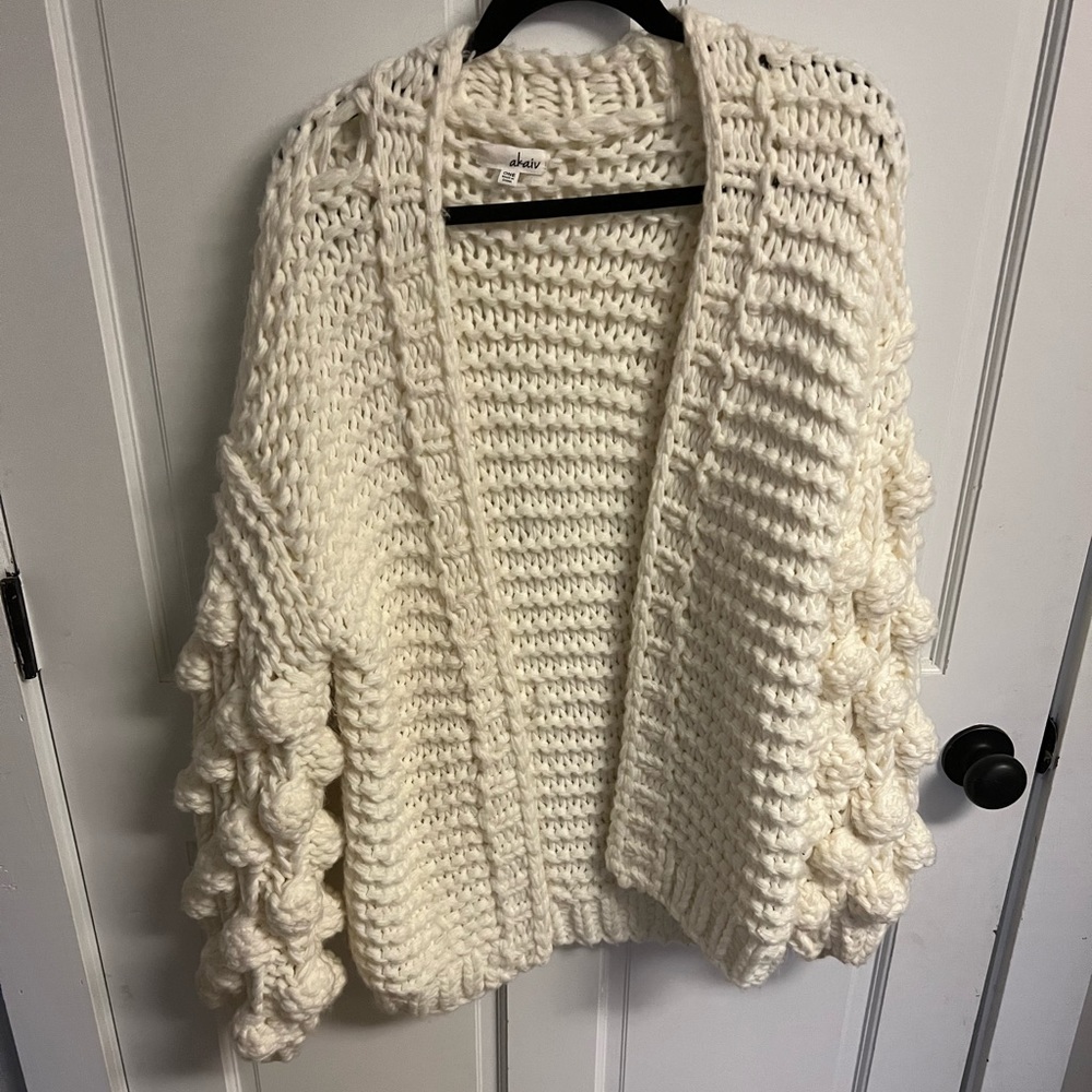Cream sweater, cardigan